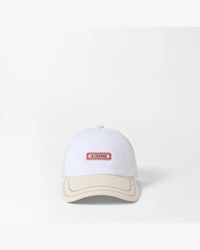 Jacquemus Die Supporter Kappe - Beige / Weiß Beige