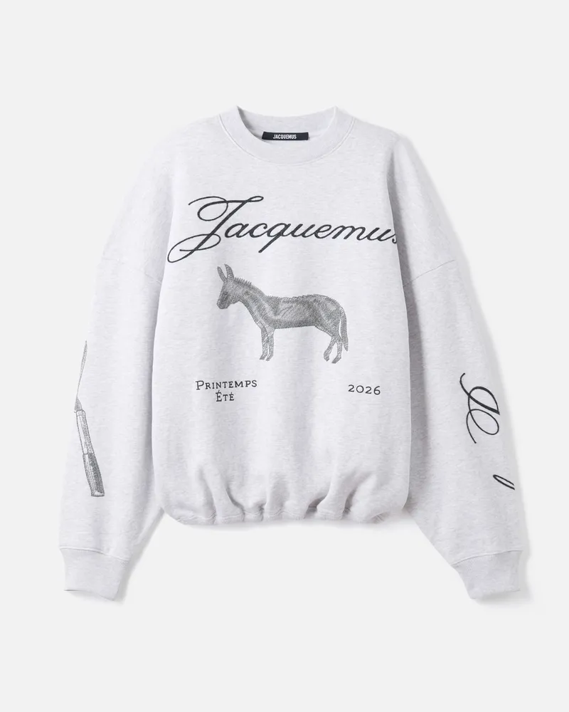 Jacquemus Le Sweatshirt Âne - Donkey Jacquard Grau Donkey