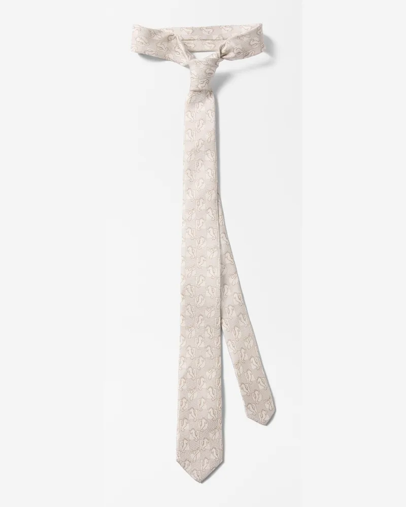 Jacquemus Die Hippocampe Krawatte - Print Seahorse Beige Print