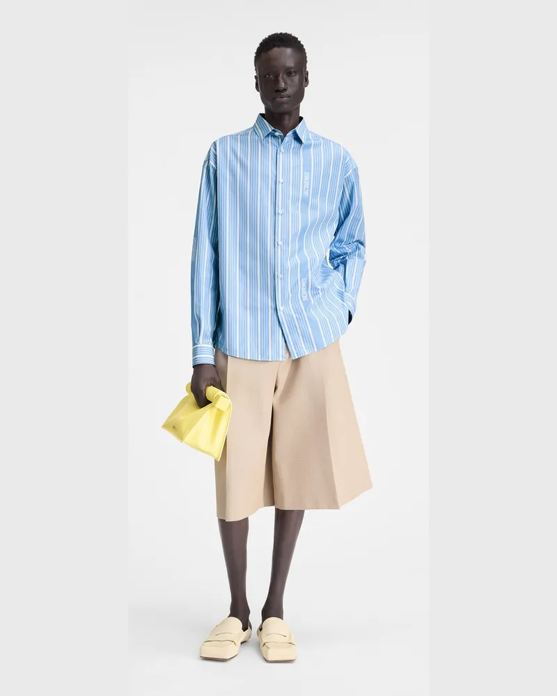 Jacquemus The Simon Shirt - Jacquard Blue/White Jacquard