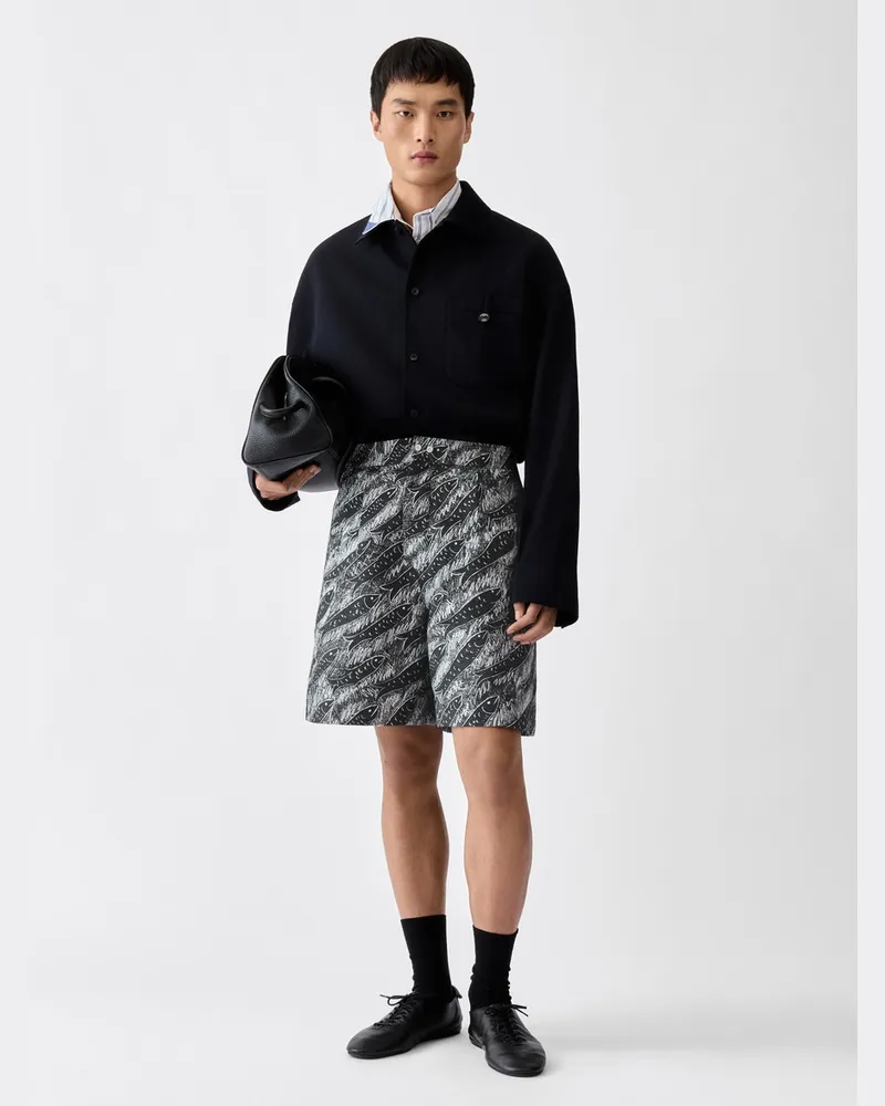 Jacquemus Le Short Pyjama - Jacquard Fish Schwarz / Weiß Jacquard