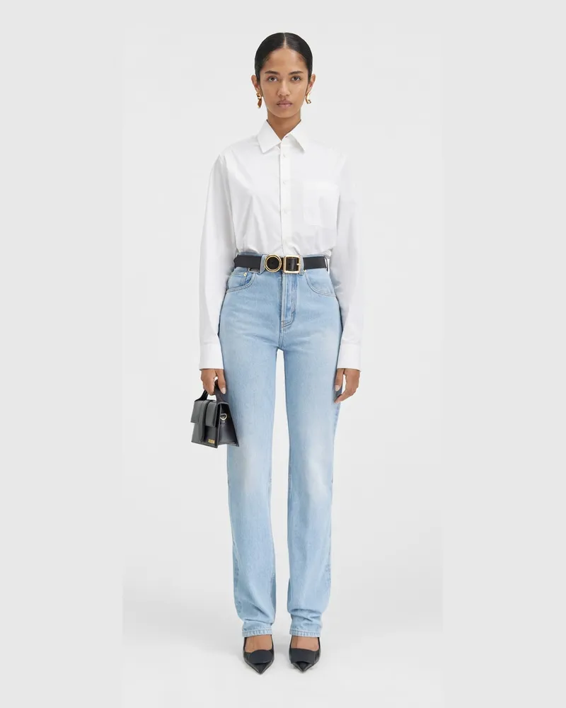 Jacquemus The Straight De-nîmes Denim Pants - Light Blue/Tabac Light