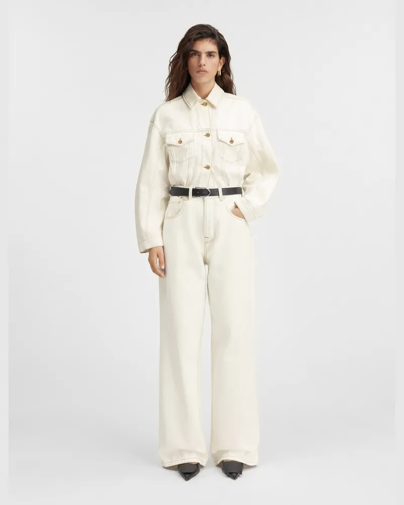 Jacquemus The Denim De-nîmes Jacket - Off-white/Tabac Off-white