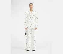 La Veste Caraco Brodée - White & Black Dots Embroidery