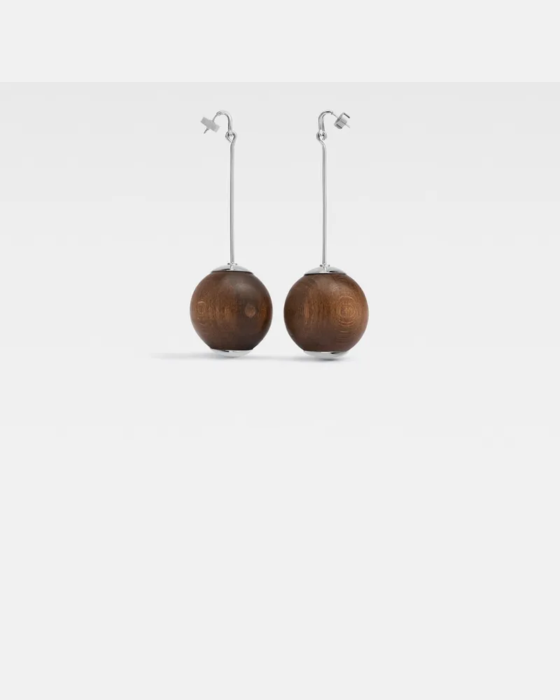 Jacquemus The Nodo Large Earrings - Silver / Brown Silver