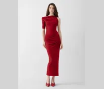 The Drapeado Dress - Dark Red