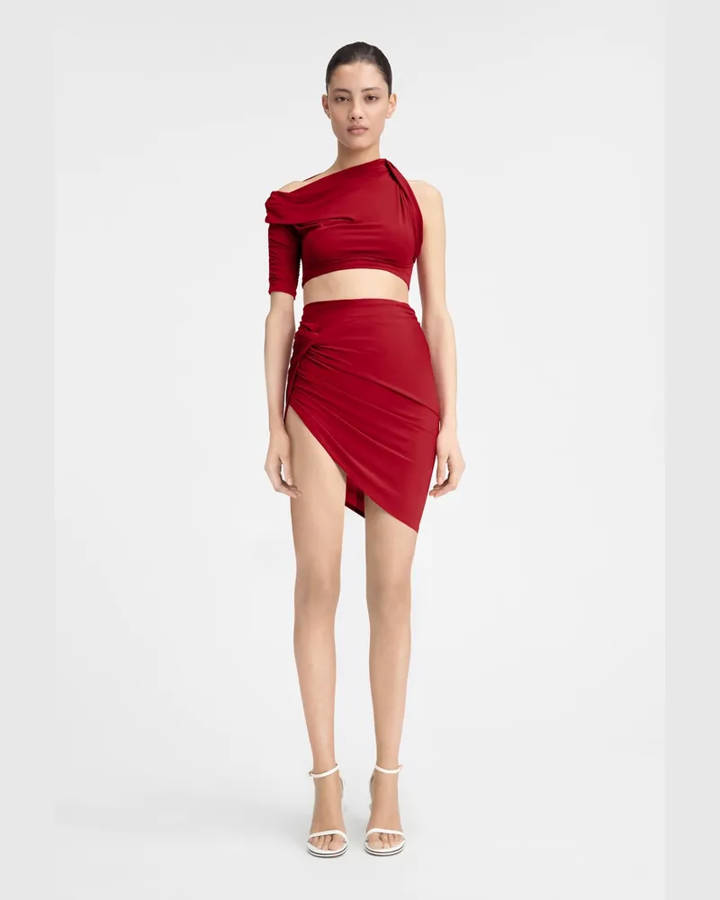 Jacquemus The Drapeado Mini Skirt - Dark Red Dark