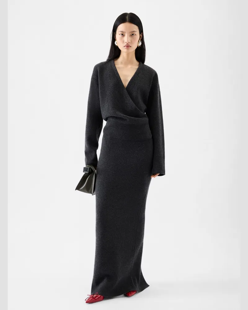 Jacquemus The Pallone Knit Skirt - Dark Grey Dark