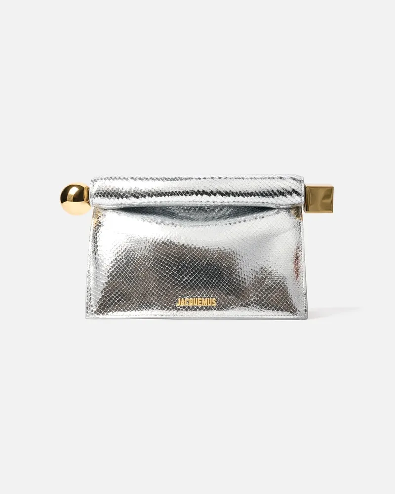 Jacquemus The Rond Carré Clutch - Silver Silver