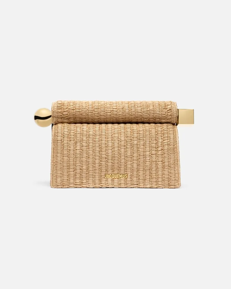 Jacquemus The Rond Carré Clutch - Ivory/Black Ivory