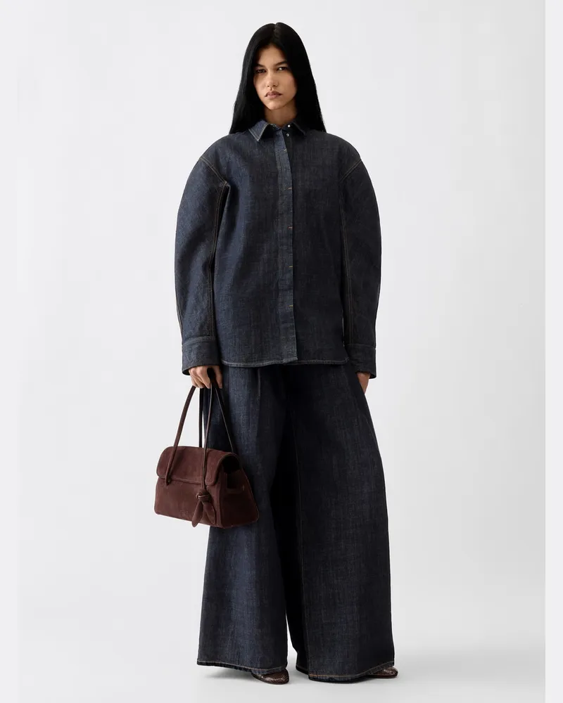 Jacquemus Das De-Nîmes Citta Jeanshemd - Blau Dunkelmarineblau