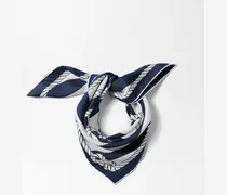 The Bateau Corde Scarf - Print Boat Rope Navy