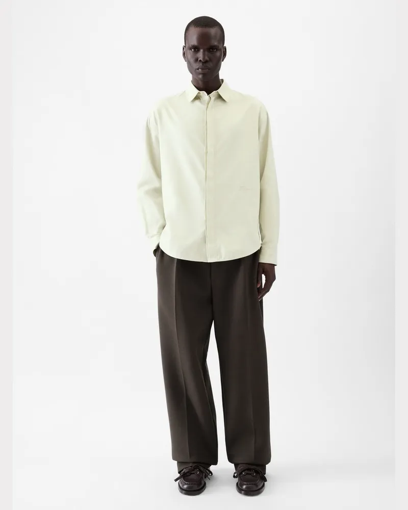 Jacquemus The Simon Long-sleeve Shirt - Light Green Light