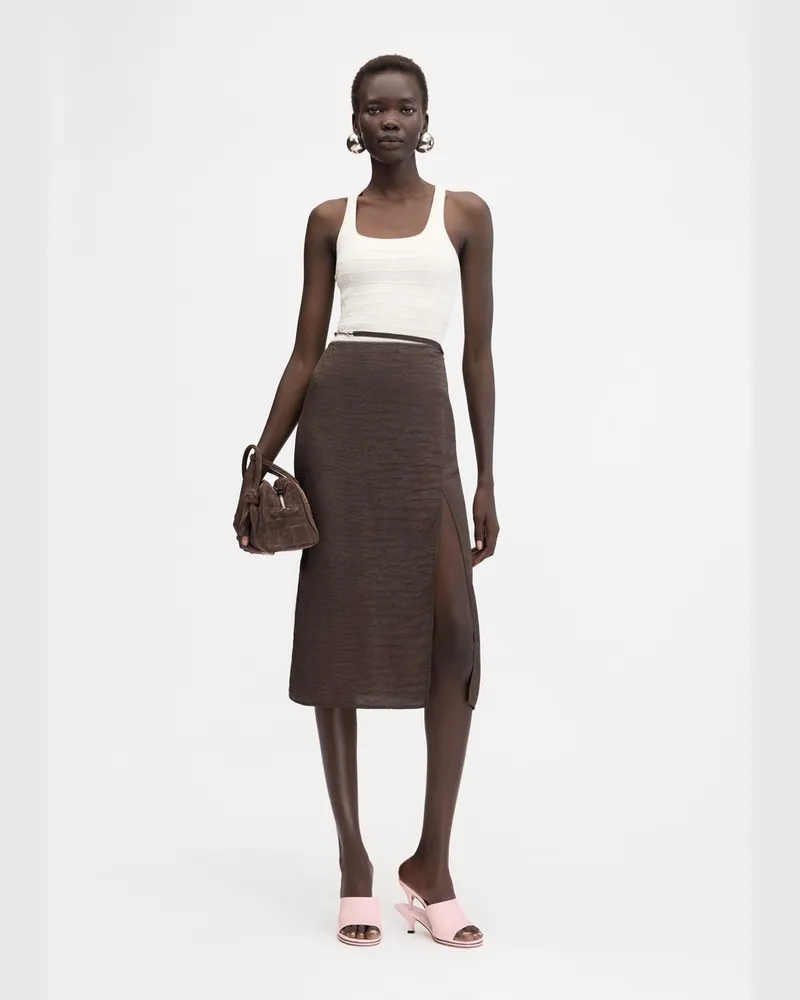 Jacquemus The Notte Skirt - Croco Brown Croco
