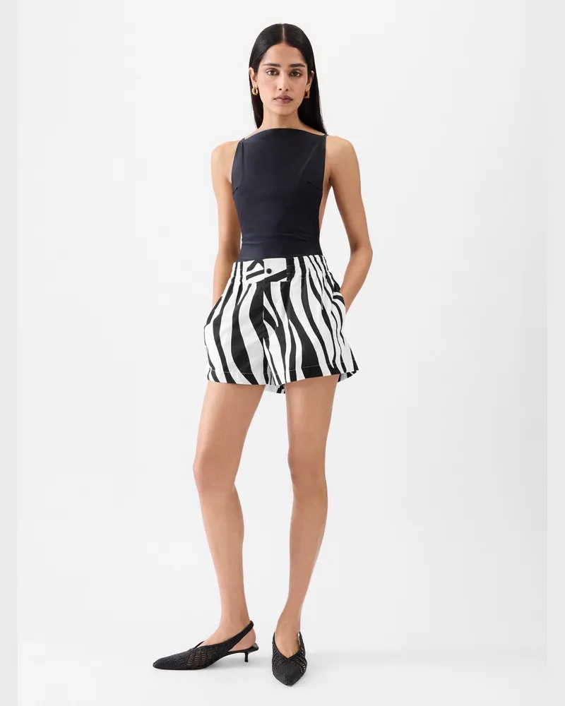 Jacquemus The Agave Shorts - Print Zebra Arty White Black Print