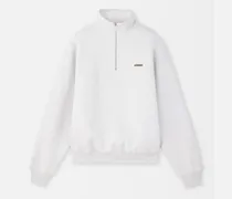 The Gros Grain Zipped-rollneck Sweatshirt - Grey