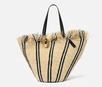 The Bambola - Natural / Black / White Stripes