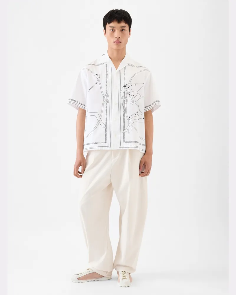 Jacquemus La Chemise Jean - Print Dog Weiß/Schwarz Print