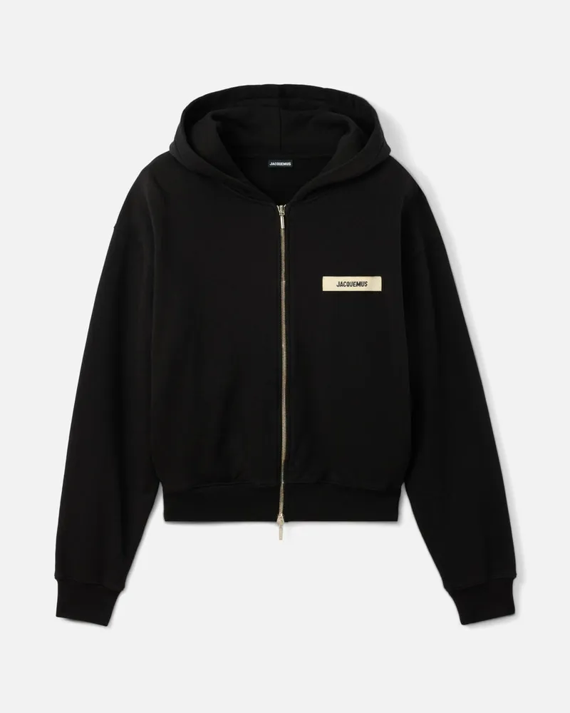 Jacquemus The Gros Grain Zipped Hoodie - Black Black
