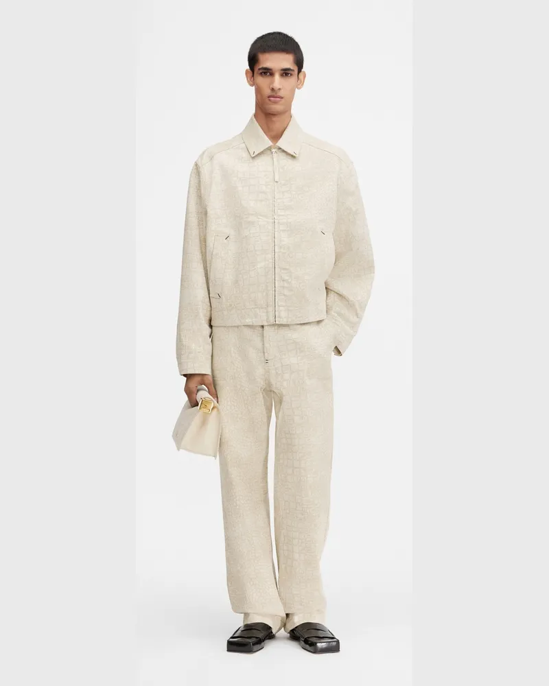 Jacquemus The Canevas De-nîmes Denim Jacket - Croco Beige Croco