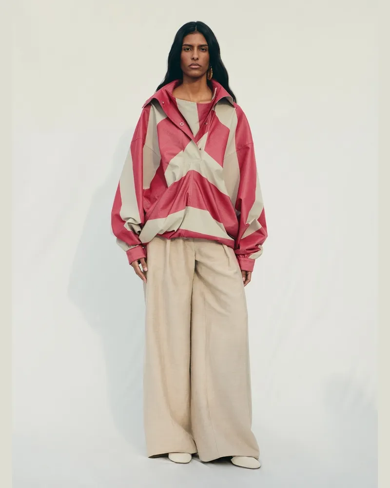 Jacquemus Der Losange Anorak - Maxi Stripe Rot / Beige Maxi