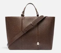 The Marino Horizontal Shopper Bag - Dark Brown