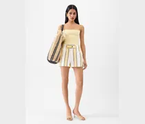 The Agave Shorts - Print Stripes White/Yellow/Black