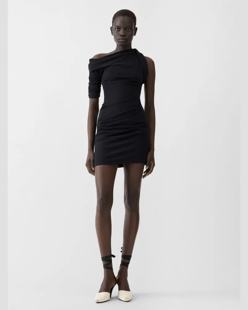 Jacquemus La Mini Robe Drapeado - Schwarz Schwarz