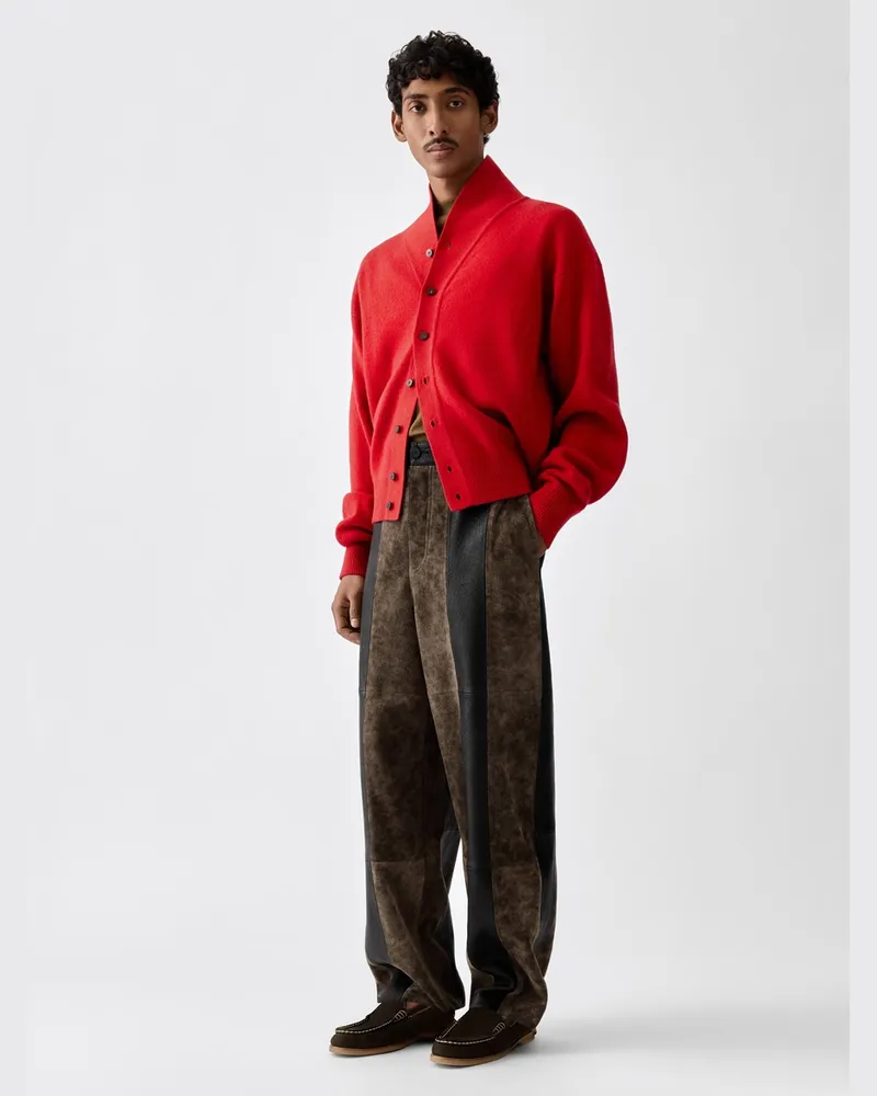 Jacquemus Die Tintore Lederhose - Stripes Braun / Schwarz Stripes