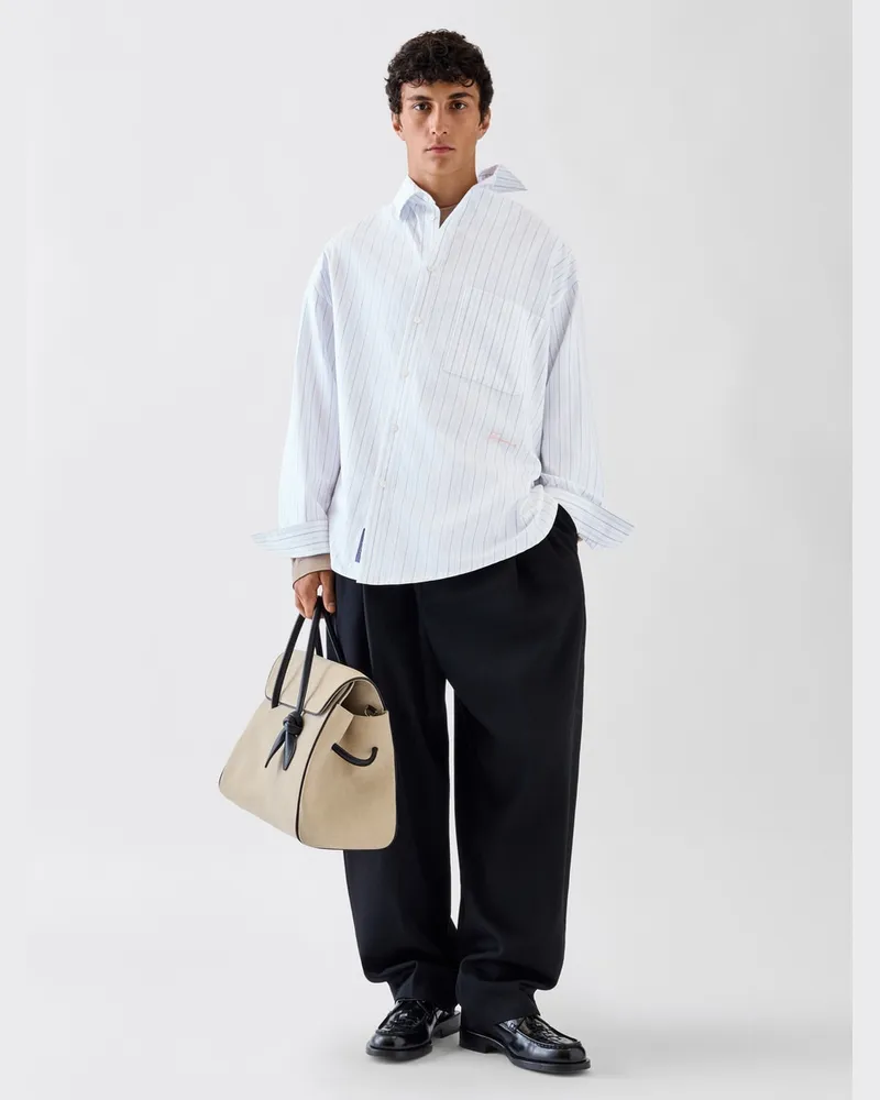 Jacquemus Das Langärmelige Cuadro Hemd - Stripe Weiß / Blau Stripe