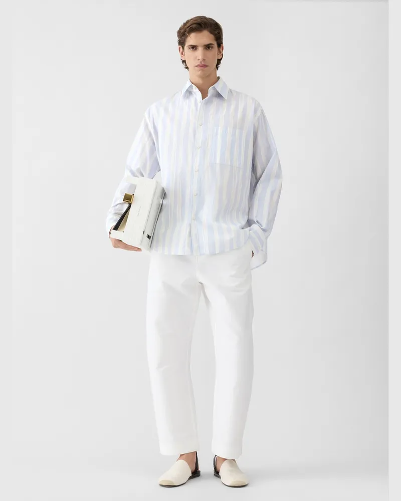 Jacquemus Das Camargue Hemd - Blau Beige Gouache Print Blau