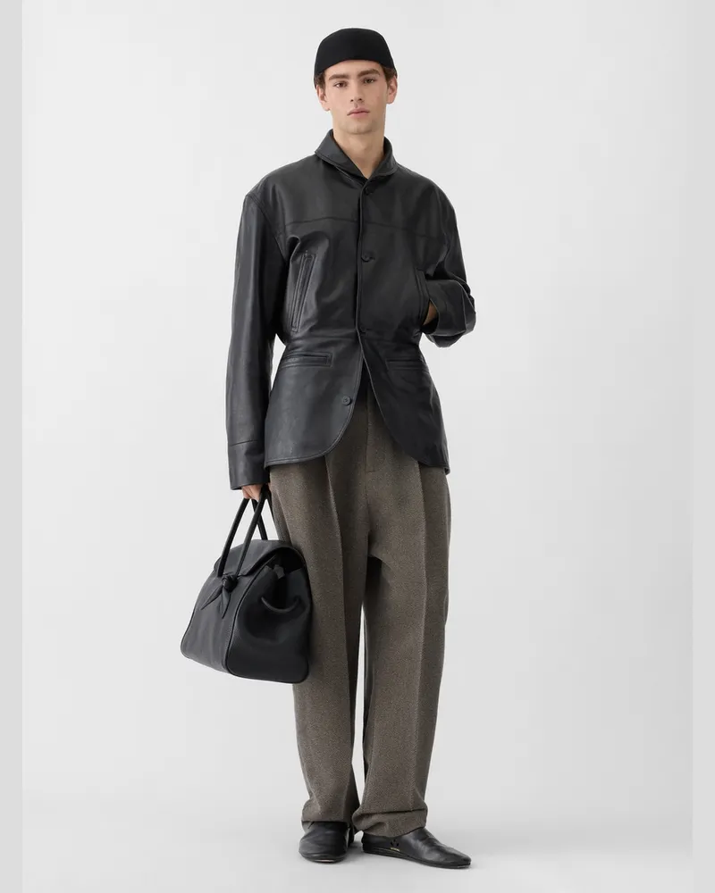 Jacquemus The Gardian Leather Jacket - Black Black