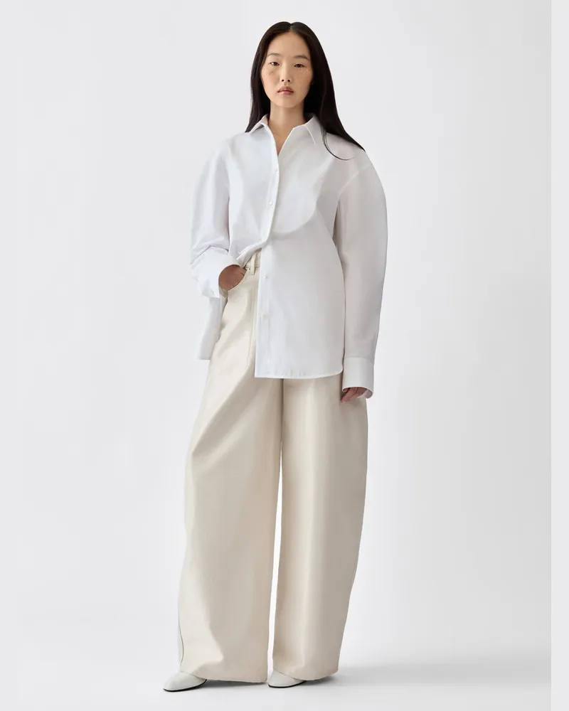 Jacquemus Die De-Nîmes Ovalo Jeans - Weiß/Silber Cremeweiß
