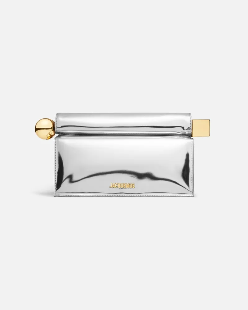 Jacquemus The Rond Carré Clutch - Silver Silver
