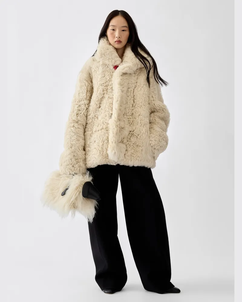 Jacquemus Der Mouton Peacoat - Weiß Cremeweiß