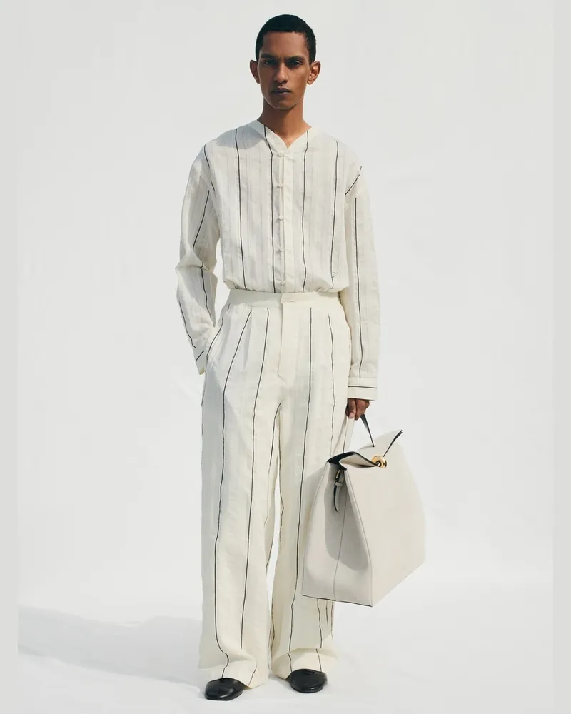 Jacquemus Das Venice Hemd - Stripe Weiß / Schwarz Stripe