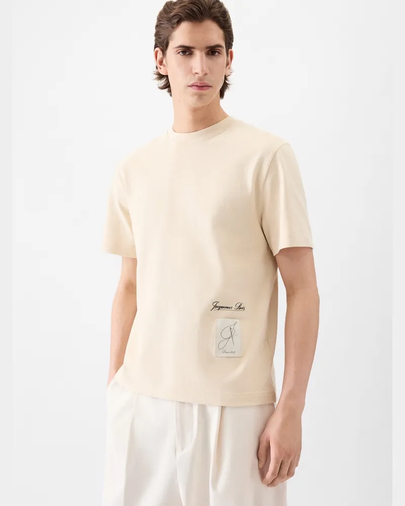 Jacquemus The Montaigne T-shirt - Montaigne Patch Beige Montaigne