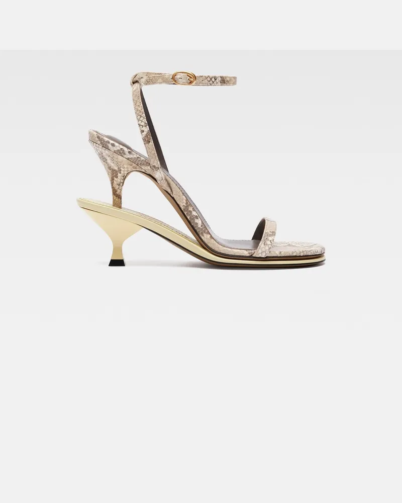 Jacquemus Les Doubles Sandales - Python Beige/Pale Yellow Python