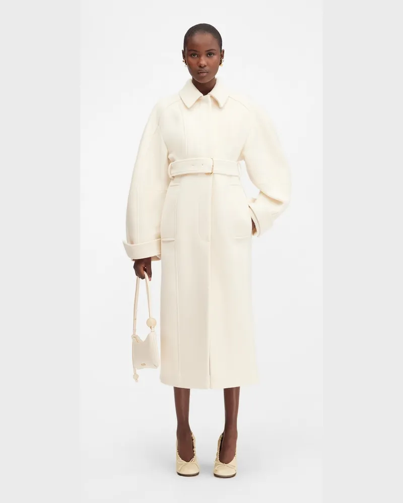Jacquemus Der Bari Mantel - Weiß Cremeweiß