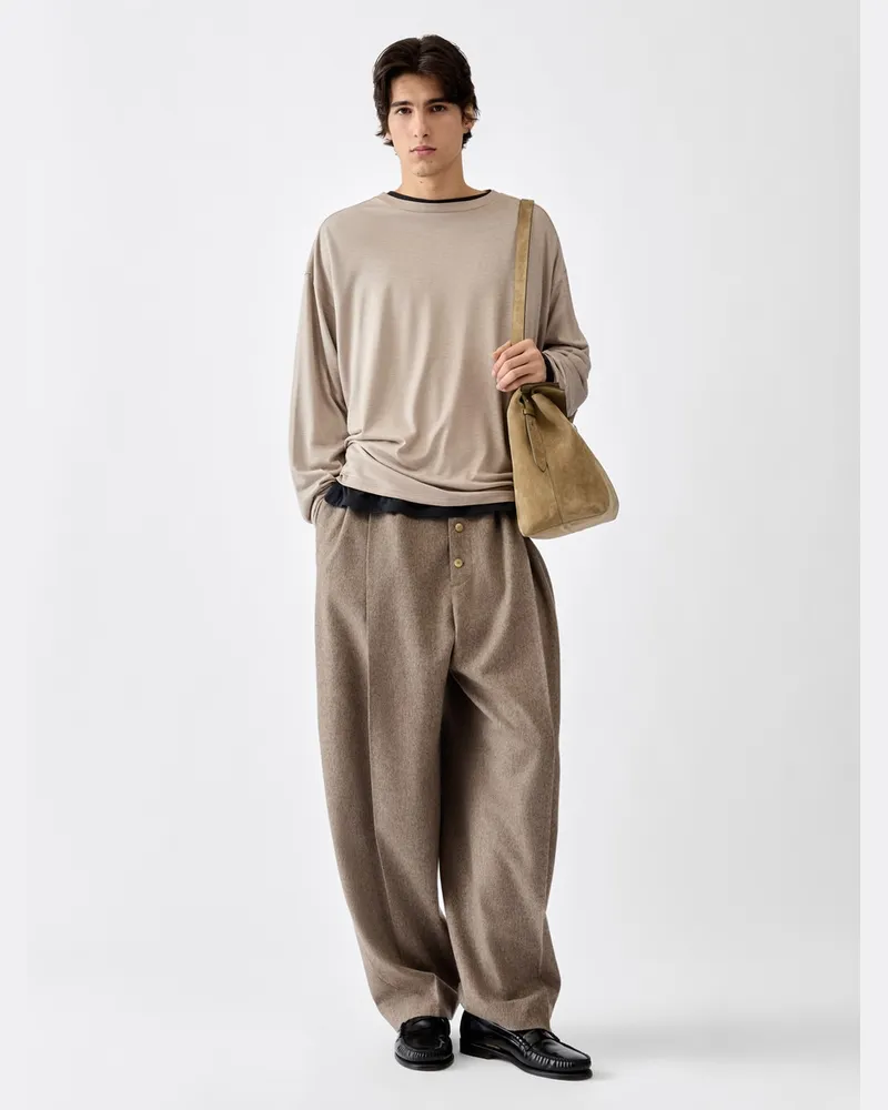 Jacquemus Das Soie Langarmshirt - Beige Beige