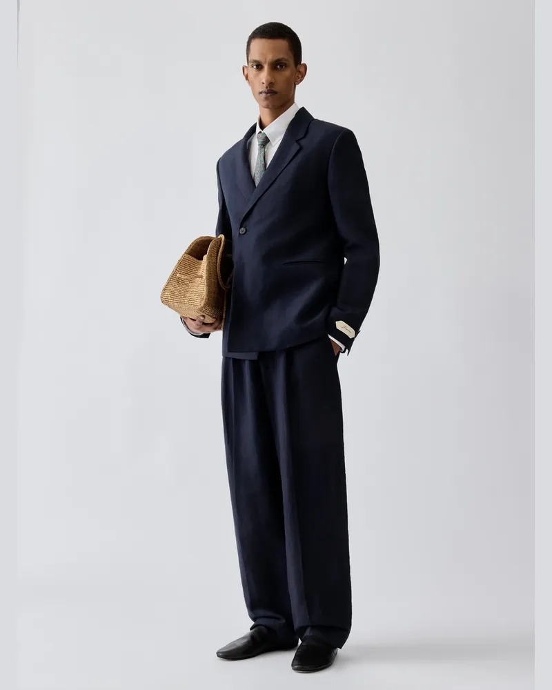Jacquemus Die Melo Jacke Aus Leinen - Blau Dunkelmarineblau