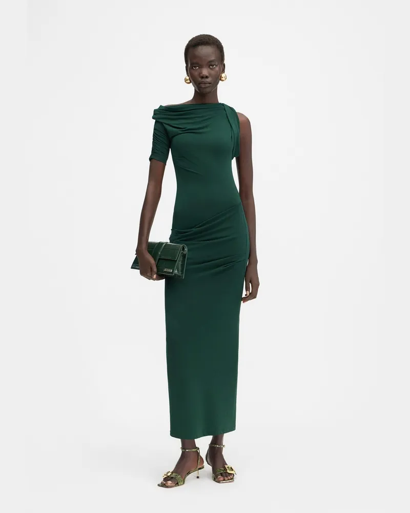 Jacquemus The Drapeado Dress - Dark Green Dark