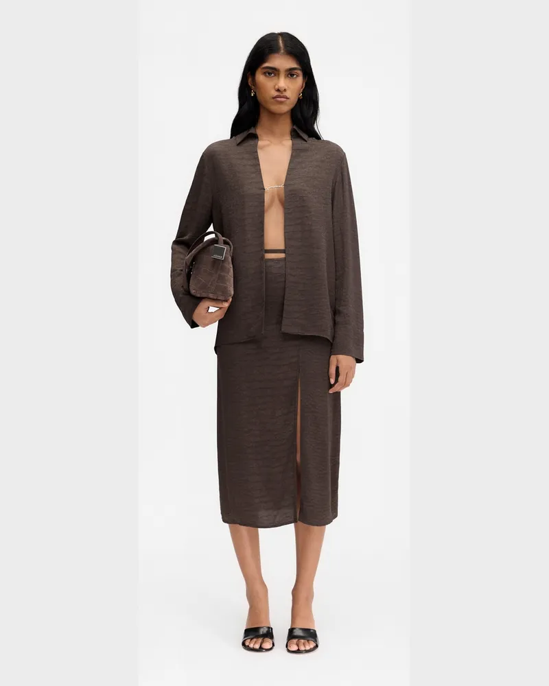 Jacquemus The Notte Shirt - Croco Brown Croco