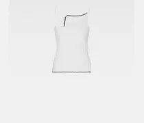 The Pleated Knit Top - White