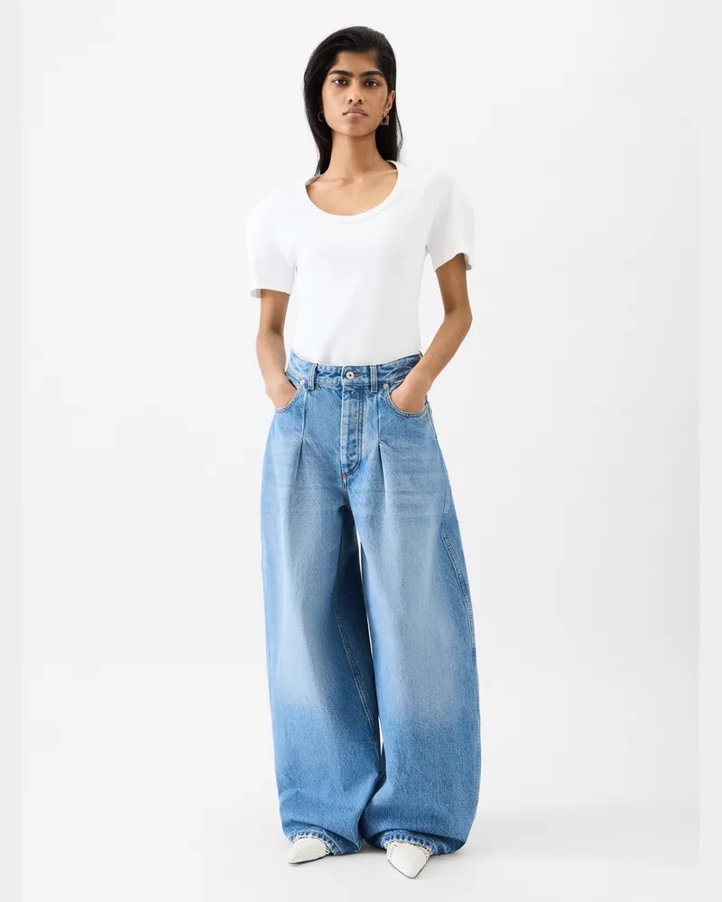 Jacquemus The Ovalo De-nîmes Denim Pants - Blue/Tabac Blue