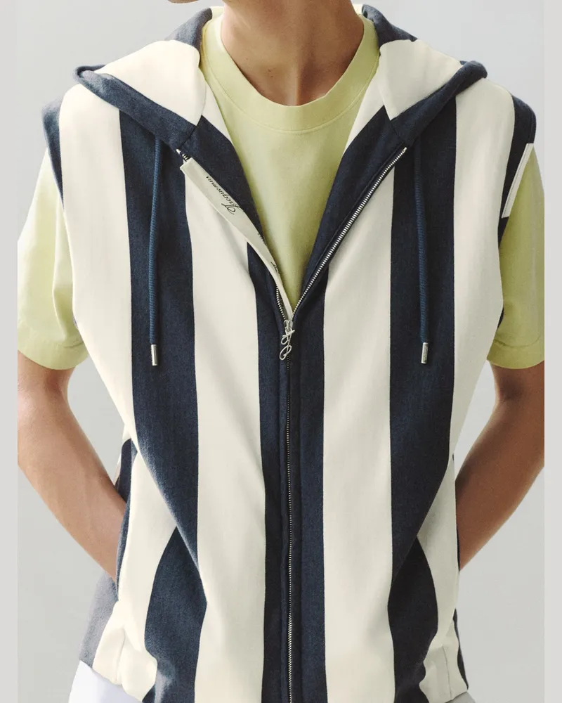 Jacquemus Die Marinière Weste Mit Kapuze - Jacquard Big Stripes Marineblau Jacquard