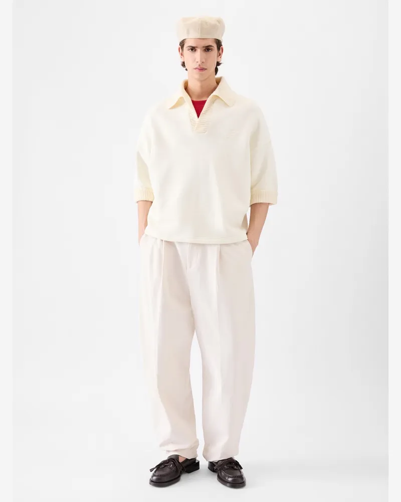 Jacquemus The Punto Short-sleeve Polo Shirt - Light Beige Light
