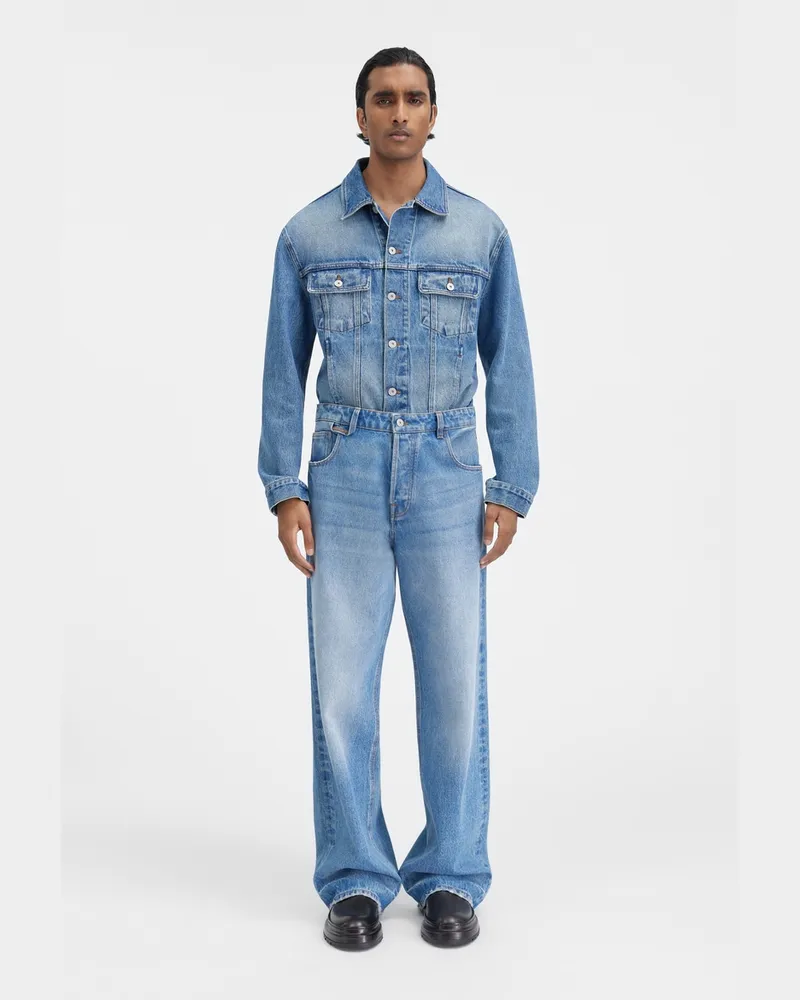 Jacquemus The Wide De-nîmes Denim Pants - Blue/Tabac Blue