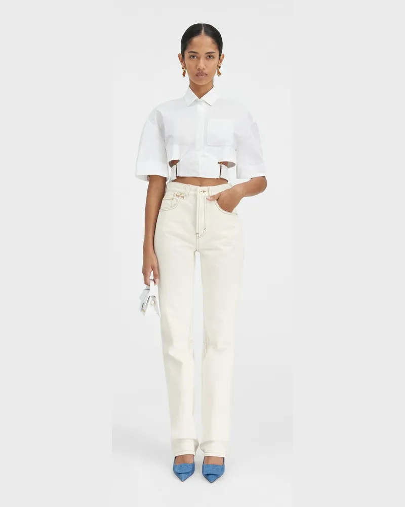 Jacquemus The Straight De-nîmes Denim Pants - Off-white/Tabac Off-white