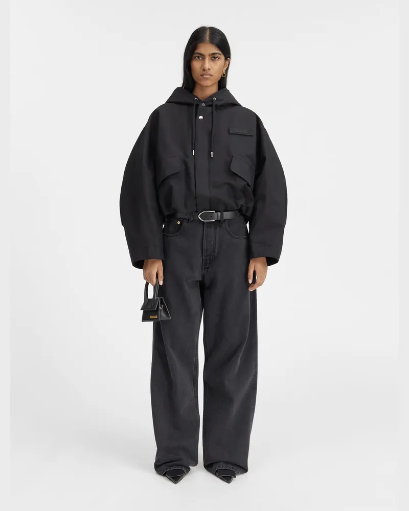 Jacquemus The Caraco Cropped Parka - Black Black